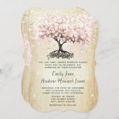 Mason Jar Pink Rose Gold Heart Leaf Tree Kaart (Voorkant / Achterkant)