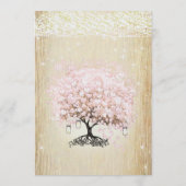 Mason Jar Pink Rose Gold Heart Leaf Tree Menu (Achterkant)