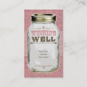 Mason Jar Pink Wishing Well Informatiekaartje