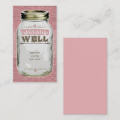Mason Jar Pink Wishing Well Informatiekaartje (Voorkant / Achterkant)