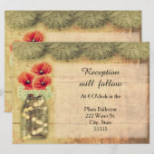 Mason Jar Poppy Reception Kaart (Voorkant / Achterkant)