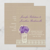 Mason Jar Purple Flowers Lace Post Wedding Kaart (Voorkant / Achterkant)