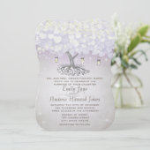 Mason Jar Purple Lavender Heart Leaf Tree Wedding Kaart (Staand voorkant)