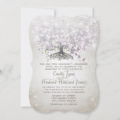 Mason Jar Purple Lavender Heart Leaf Tree Wedding Kaart (Voorkant)