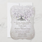 Mason Jar Purple Lavender Heart Leaf Tree Wedding Kaart (Voorkant)