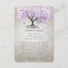 Mason Jar Radiant Lavender Wedding Direction-kaart Informatiekaartje