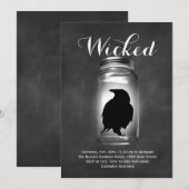 Mason Jar Raven Halloween Costume Party Kaart (Voorkant / Achterkant)