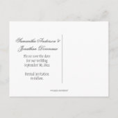 Mason Jar Red Dahlias Schuur Hout Save the Date Aankondigingskaart (Achterkant)