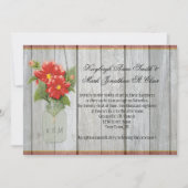 Mason Jar Red Dahlias Schuur Hout Uitnodigingen (Voorkant)