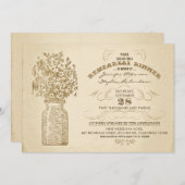 Mason Jar repetitie dineruitnodigingen Kaart (Voorkant / Achterkant)