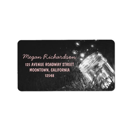 Mason Jar romantische nachtlichten adreslabel Etiket (Voorkant)
