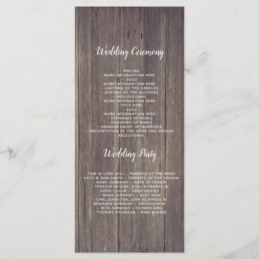 Mason Jar Roze Bloemen Rustieke Bruiloft Programma Programmakaart (Achterkant)