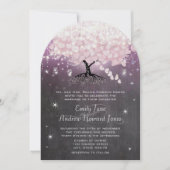 Mason Jar Roze & Paarse Krijtbord Hart Leaf Tree Kaart (Voorkant)