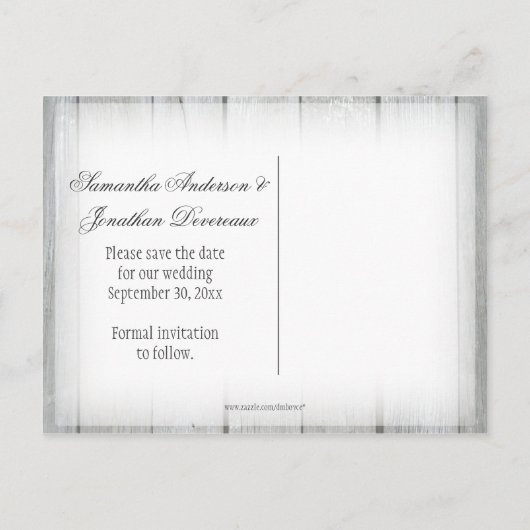 Mason Jar Rozen Rustic Barn Wood Bewaar de datum Aankondigingskaart (Achterkant)