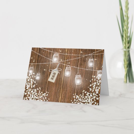 Mason Jar Rustic Babys Breath Evening Reception (Voorkant)