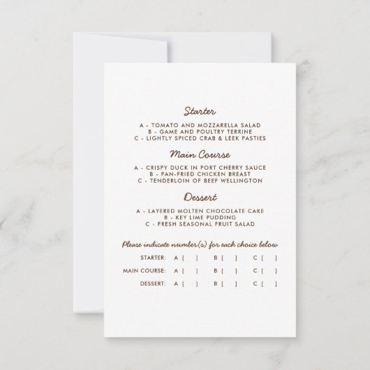 Mason Jar Rustic Babys Breath RSVP Menu Keuze (Achterkant)