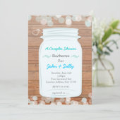 Mason Jar Rustic Bridal Verloving Paren Douche Kaart (Staand voorkant)