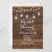 Mason Jar Rustic Bruidsuitnodigingskaart Kaart (Voorkant)