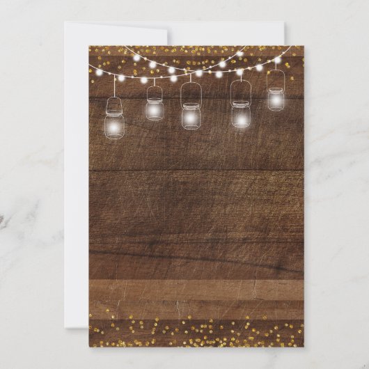 Mason Jar Rustic Bruidsuitnodigingskaart Kaart (Achterkant)