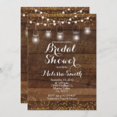 Mason Jar Rustic Bruidsuitnodigingskaart Kaart (Voorkant / Achterkant)