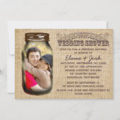 Mason Jar Rustic Burlap Wedding Shower Kaart (Voorkant)