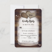 Mason Jar Rustic Country Barn Wood Weddenschap RSVP Kaartje (Voorkant)