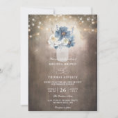 Mason Jar Rustic Country Budget QR Code Wedding Kaart (Voorkant)