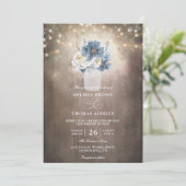 Mason Jar Rustic Country Budget QR Code Wedding Kaart (Staand voorkant)