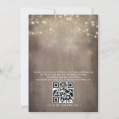 Mason Jar Rustic Country Budget QR Code Wedding Kaart (Achterkant)