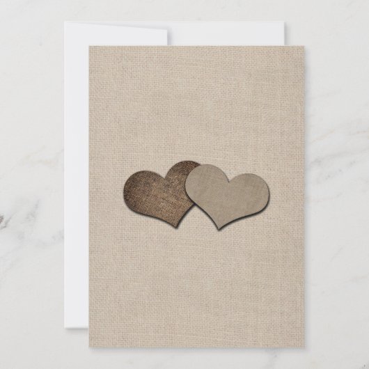 Mason Jar Rustic Country Burlap Wedding Kaart (Achterkant)