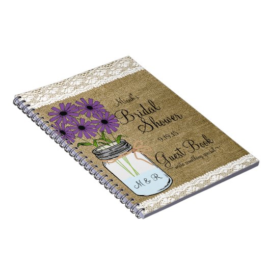 Mason Jar Rustic Country-Vrijgezellenfeest Guest B Notitieboek (Rechterzijde)