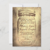 Mason Jar Rustic Country Wedding Invitations Kaart (Voorkant)