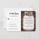 Mason Jar Rustic Country Wedding Meal Choice RSVP (Voorkant)