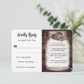 Mason Jar Rustic Country Wedding Meal Choice RSVP Kaartje (Staand voorkant)