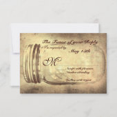 Mason Jar Rustic Country Wedding RSVP-kaarten RSVP Kaartje (Voorkant)