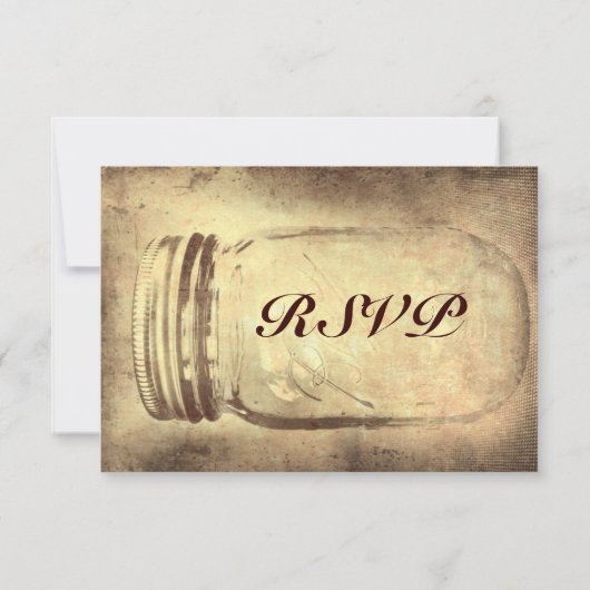 Mason Jar Rustic Country Wedding RSVP-kaarten RSVP Kaartje (Achterkant)
