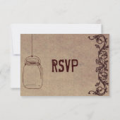 Mason Jar Rustic CountryWedding RSVP-kaarten RSVP Kaartje (Achterkant)
