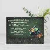 Mason Jar Rustic Firefly Wedding Invitations Kaart (Staand voorkant)