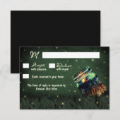 Mason Jar Rustic Firefly Wedding RSVP Kaarten Kaartje (Voorkant / Achterkant)