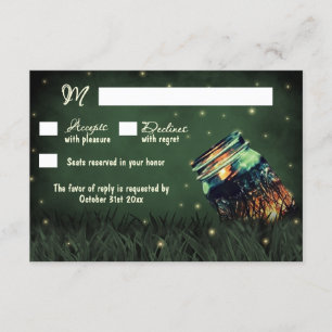 Mason Jar Rustic Firefly Wedding RSVP-kaarten RSVP Kaartje