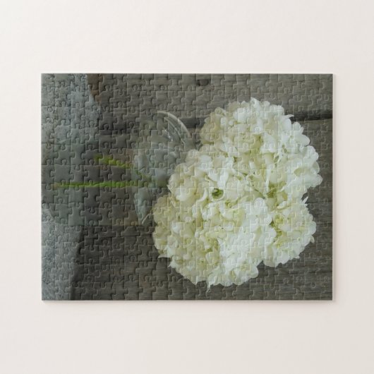 Mason Jar Rustic Hydrangeas Floral Fotografie Legpuzzel (Horizontaal)
