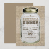 Mason Jar Rustic  Kijk repesal Dinner Kaart (Voorkant / Achterkant)