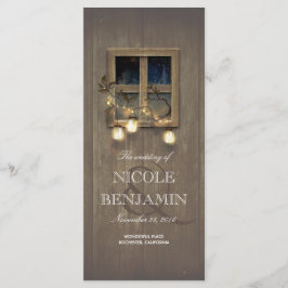 Mason Jar Rustic Lights Barn Wedding Programma's