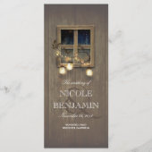 Mason Jar Rustic Lights Barn Wedding Programma's (Voorkant)