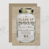 Mason Jar Rustic   look 2016 Afstuderen Kaart (Voorkant / Achterkant)