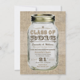 Mason Jar Rustic look 2016 Afstuderen Kaart
