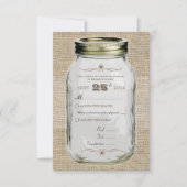 Mason Jar Rustic  look Custom RSVP (Voorkant)