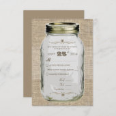 Mason Jar Rustic  look Custom RSVP (Voorkant / Achterkant)