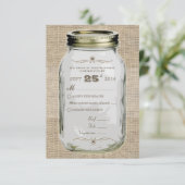Mason Jar Rustic  look Custom RSVP Kaartje (Staand voorkant)