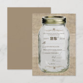 Mason Jar Rustic  look Custom RSVP Kaartje (Voorkant / Achterkant)